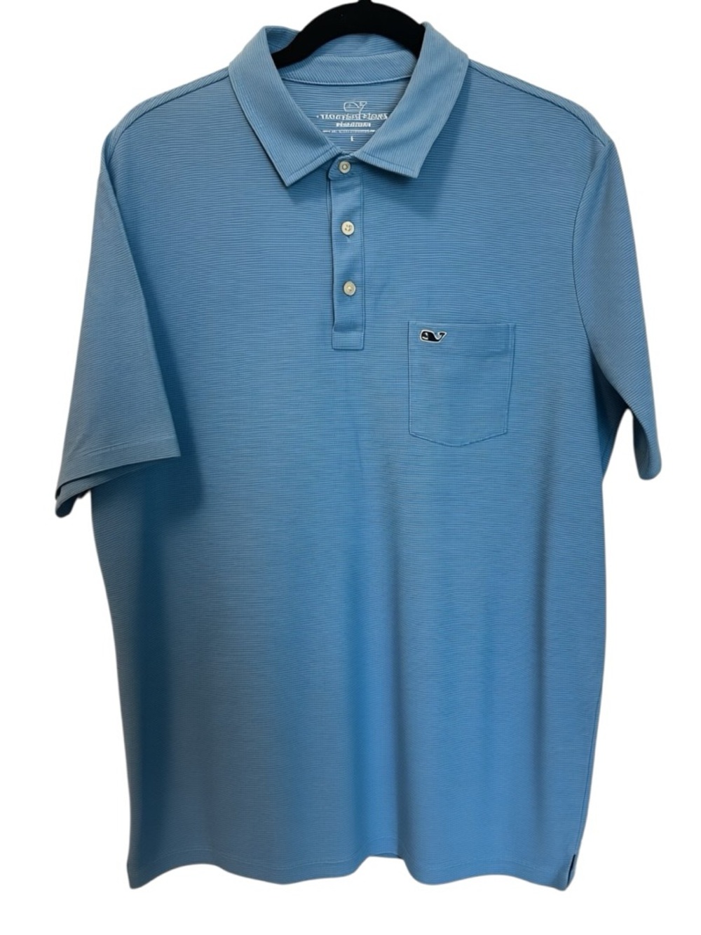 Men’s Vineyard Vines Edgartown Short Sleeve Polo Shirt Blue Stripe SZ L